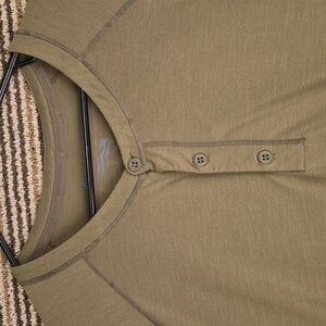 SITKA Insect Shield Green Solid Polyester Blend Sz‎ XXL Long Sleeve Henley Shirt